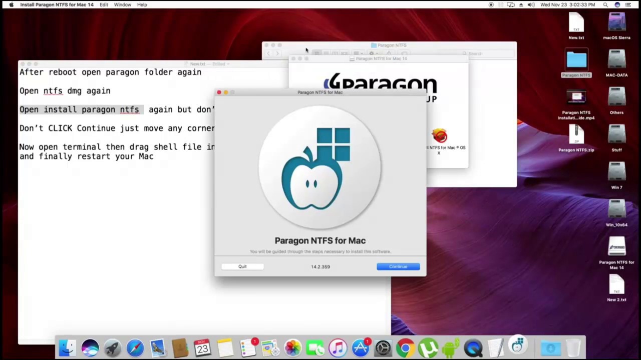 paragon ntfs for mac not activated